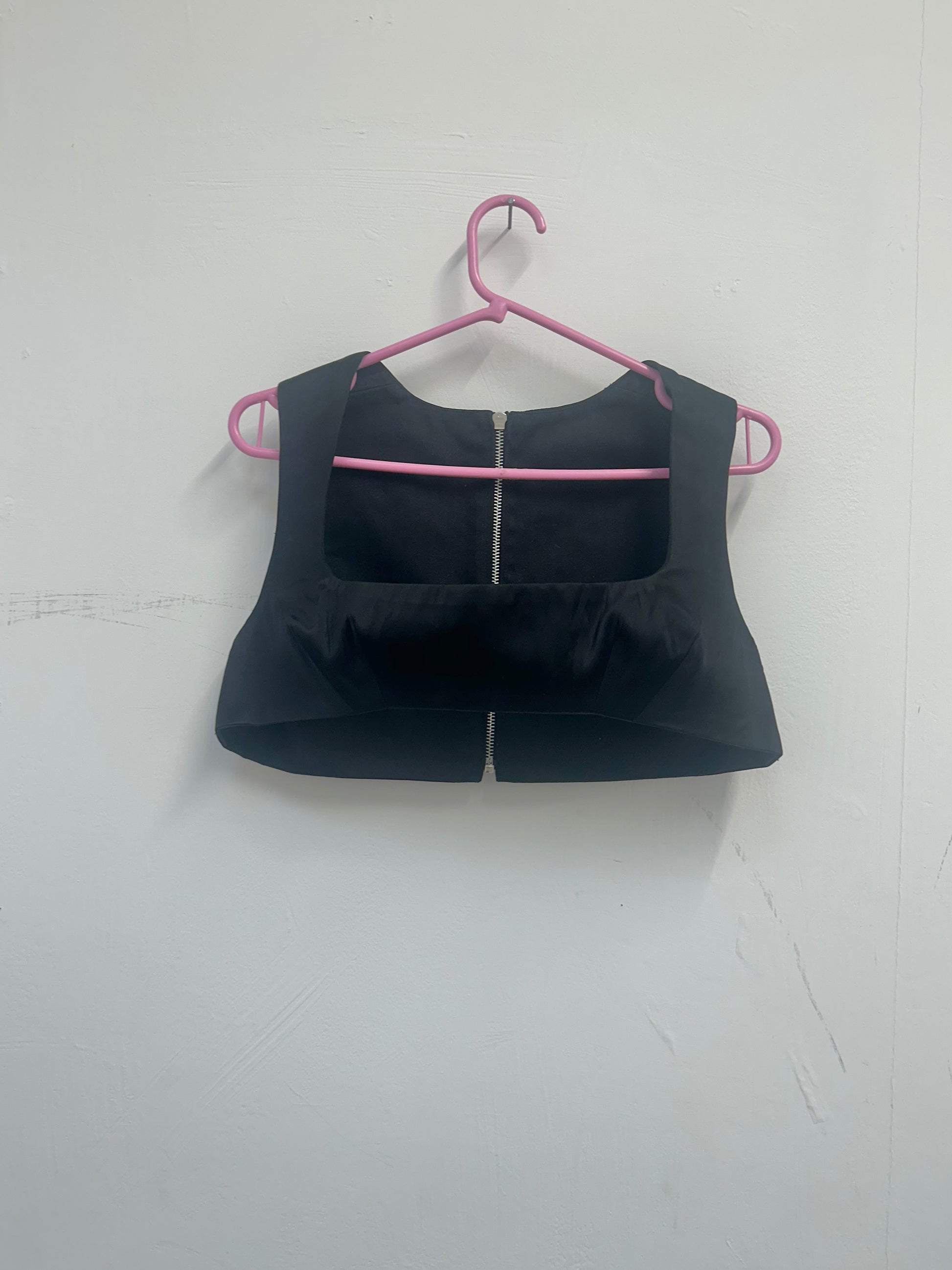 100% SILK BLACK BRALETTE TOP M