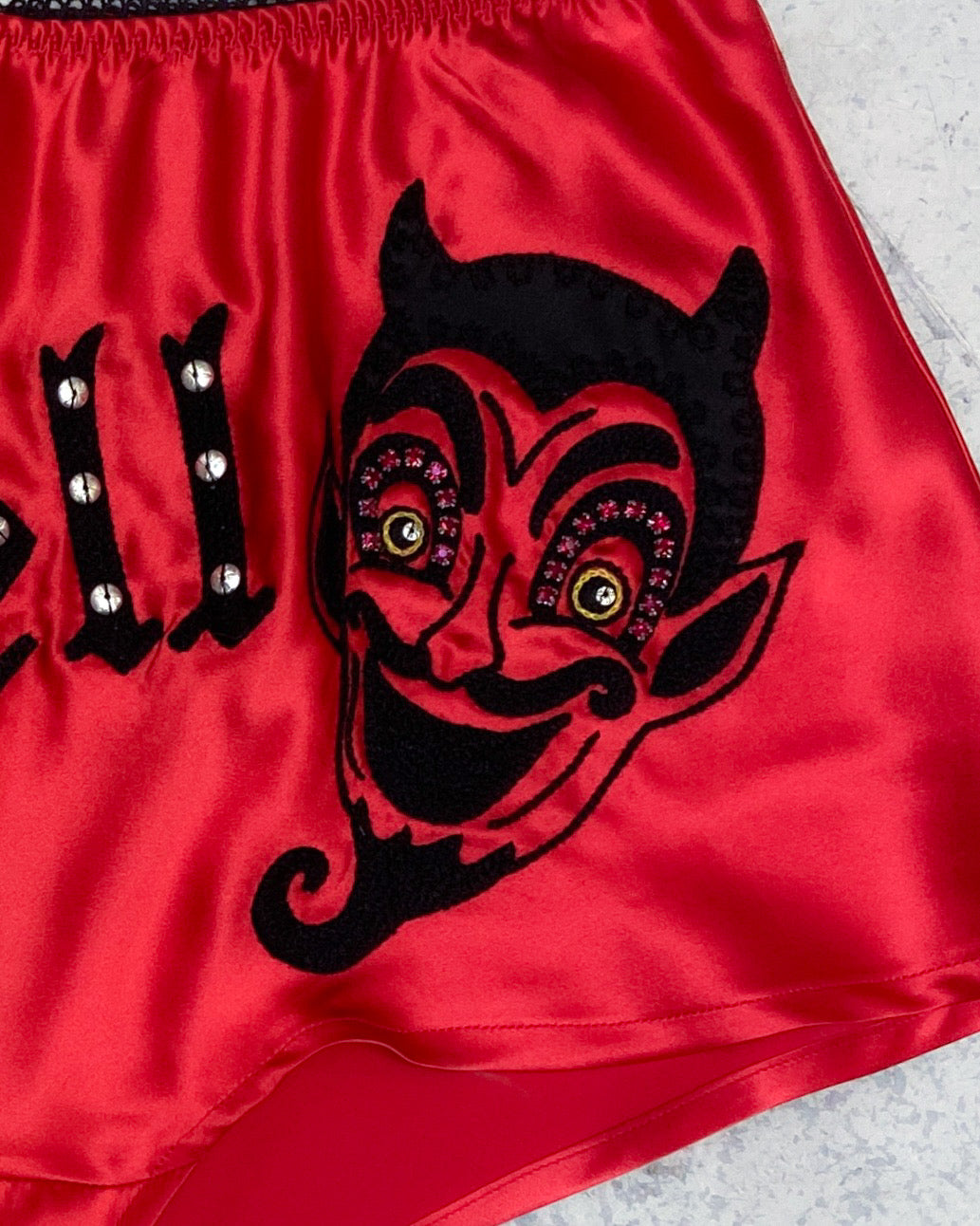 STRAIGHT TO HELL SOUVENIR SILK LINGERIE SET