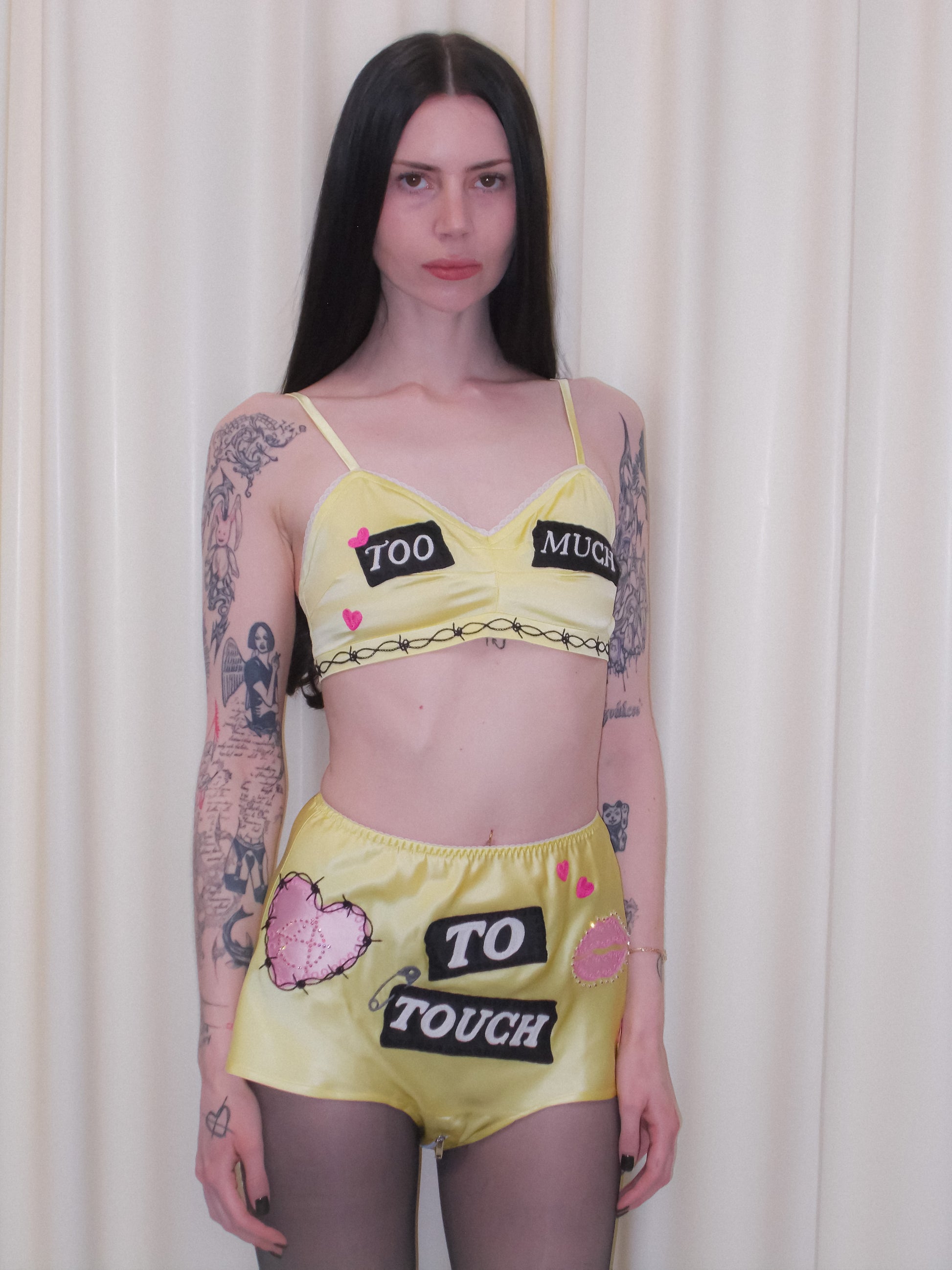 TOO MUCH TO TOUCH SOUVENIR SILK LINGERIE SET