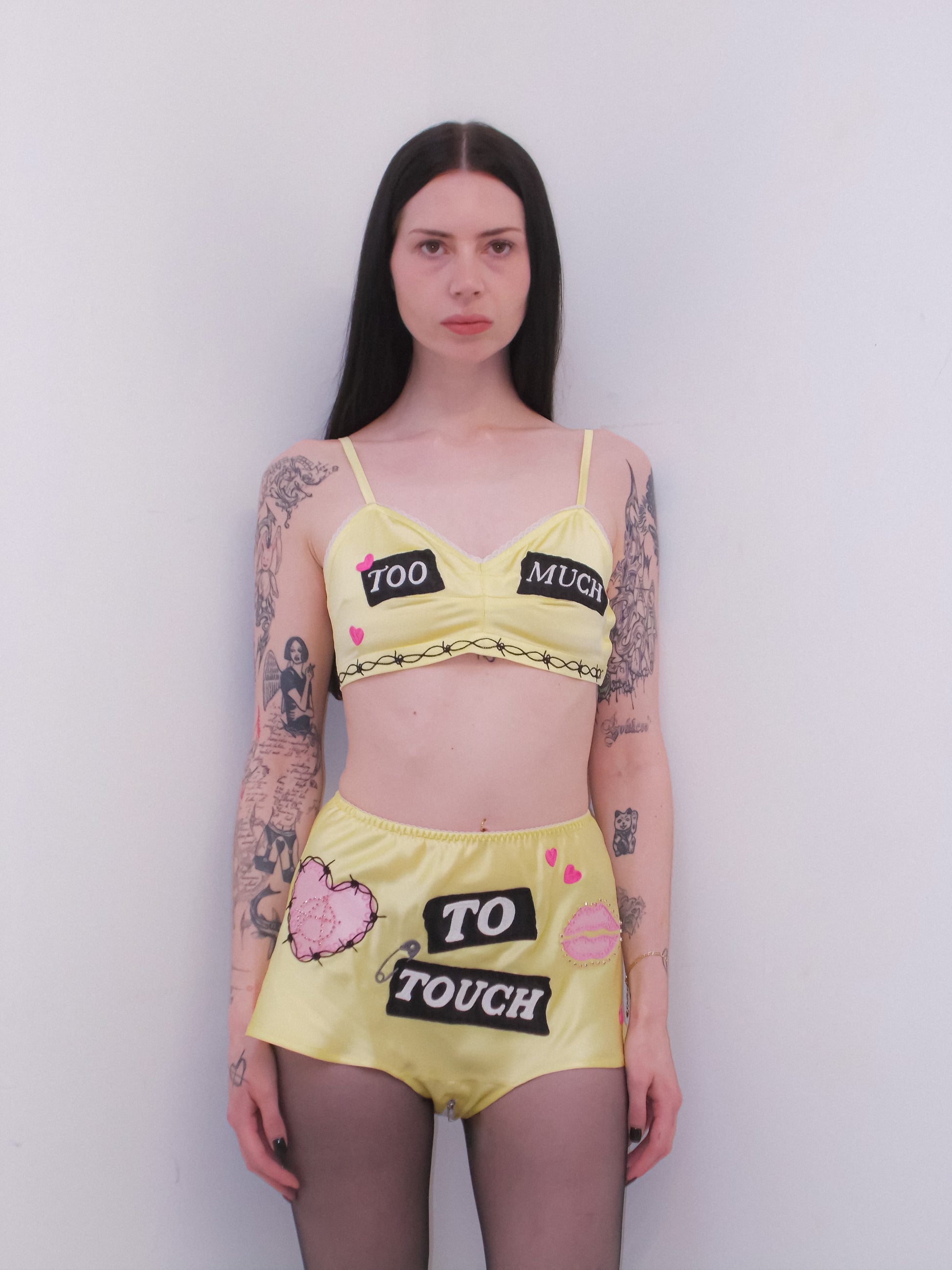 TOO MUCH TO TOUCH SOUVENIR SILK LINGERIE SET