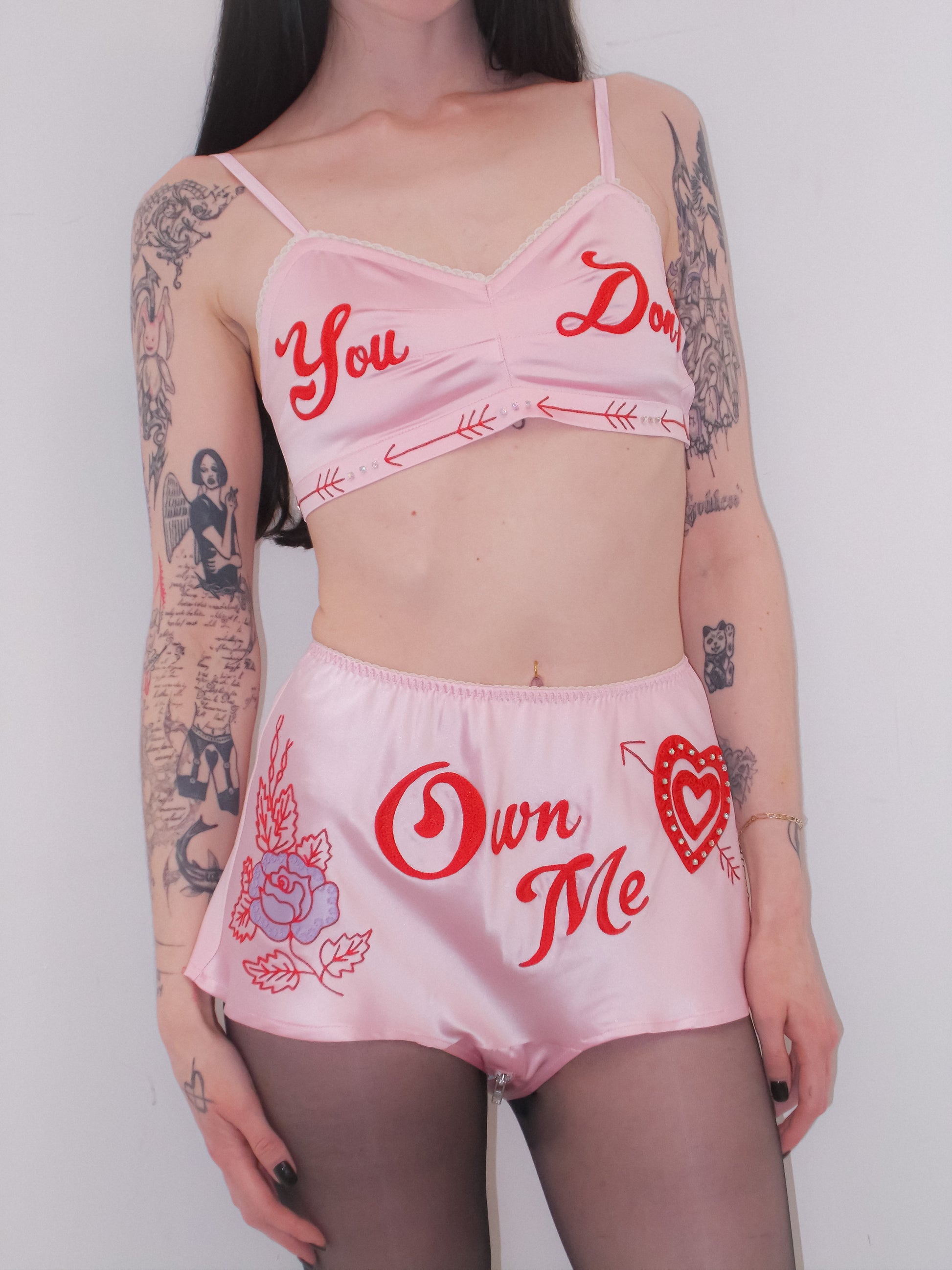 YOU DON'T OWN ME SOUVENIR SILK LINGERIE SET