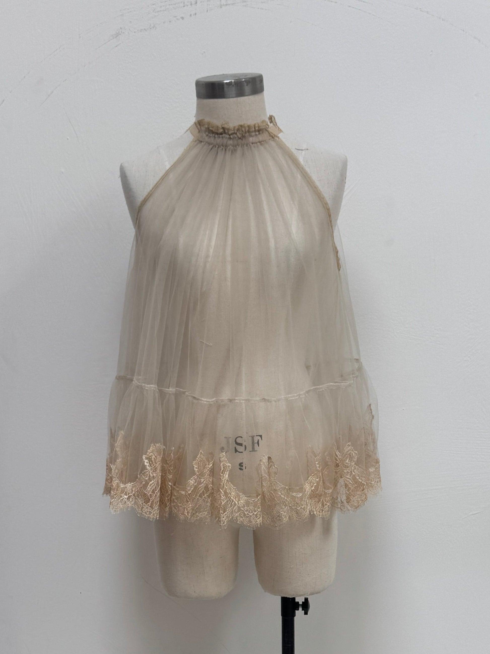 SAMPLE SALE - TULLE BABYDOLL HALTER TOP