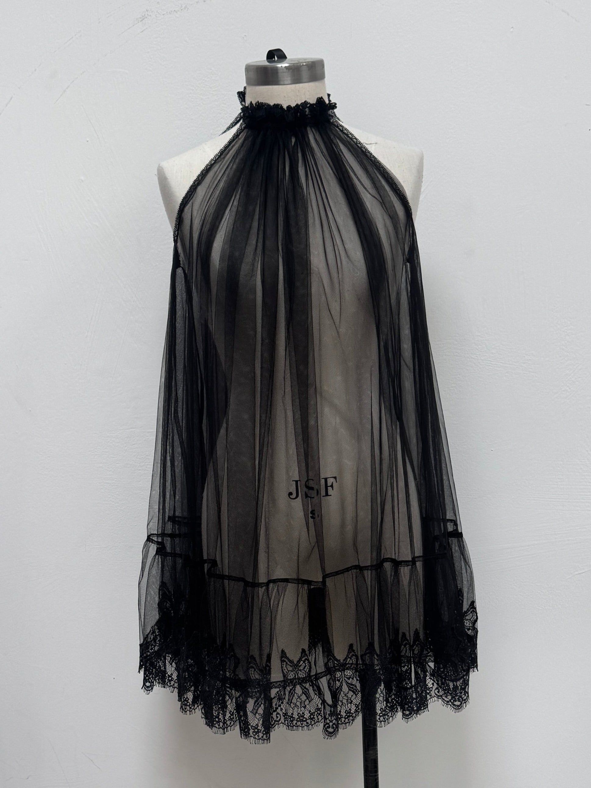 SAMPLE SALE - TULLE BABYDOLL HALTER DRESS
