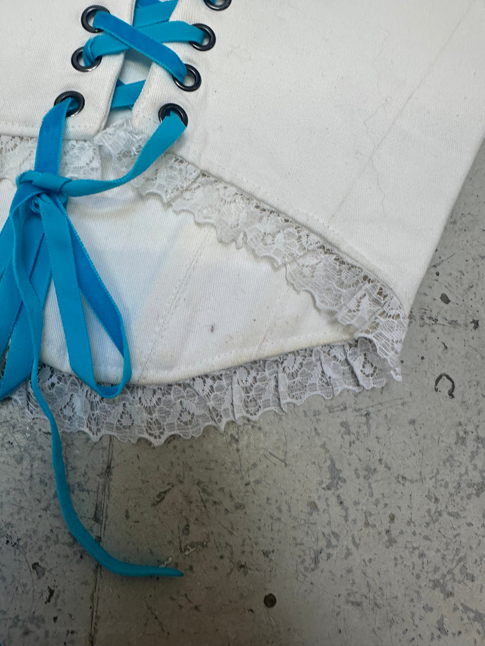 CHEAP THRILLS CANDY CORSET IN WHITE AND BLUE XS