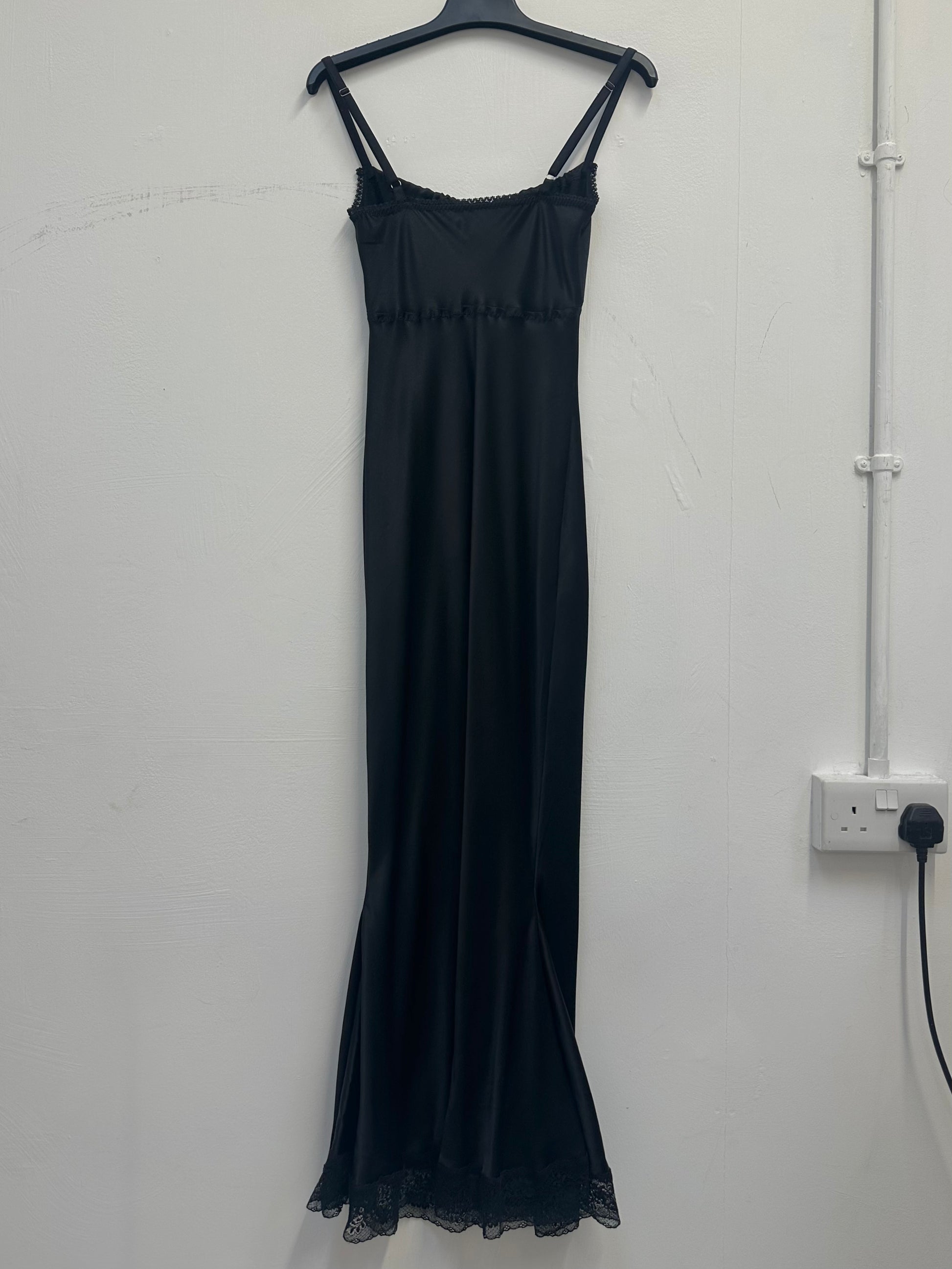 100% SILK BLACK DRESS XS/S