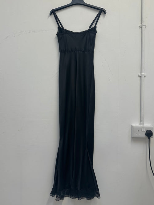 100% SILK BLACK DRESS XS/S