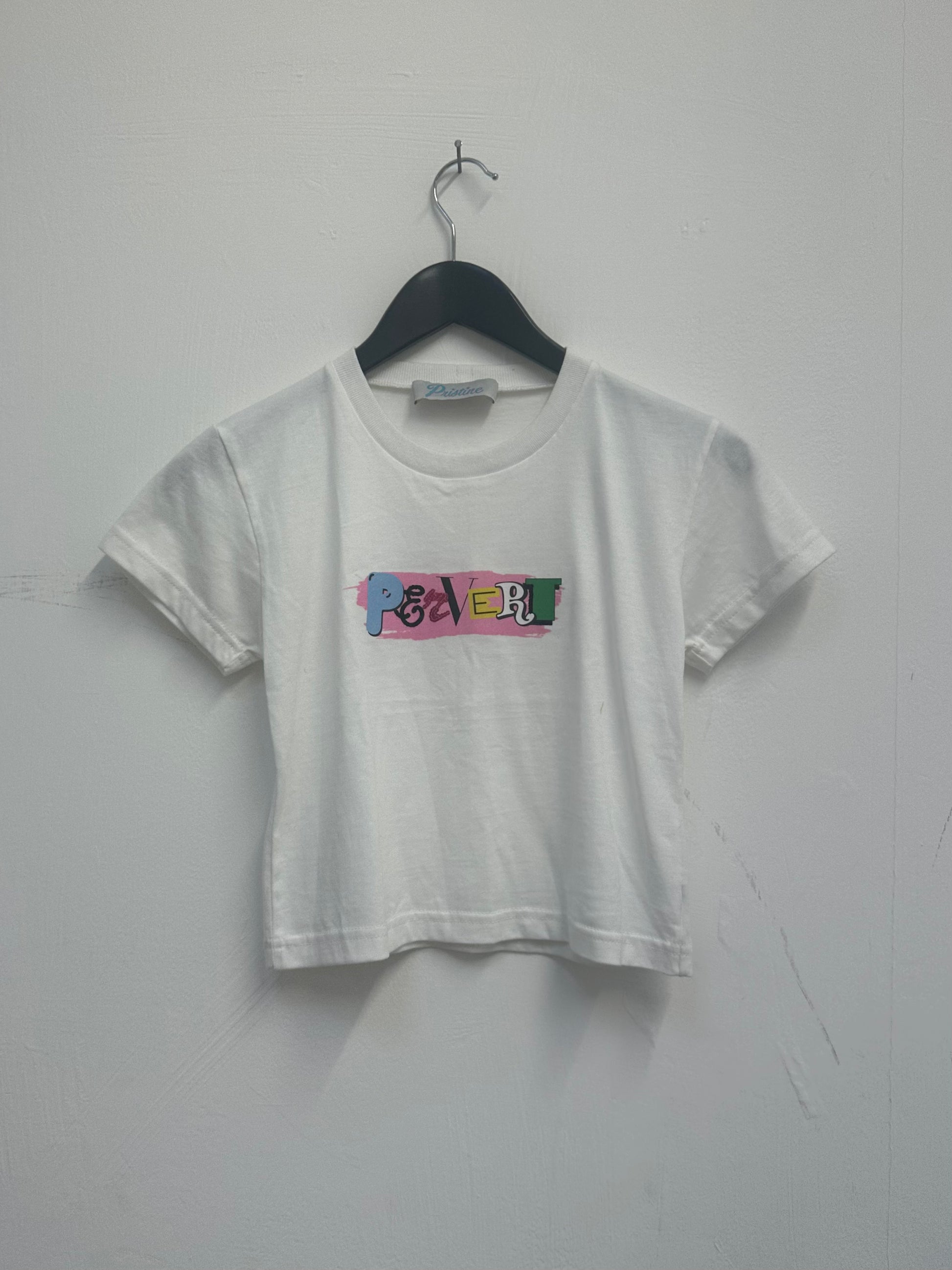 PERVERT PRINT BABY TEE / S