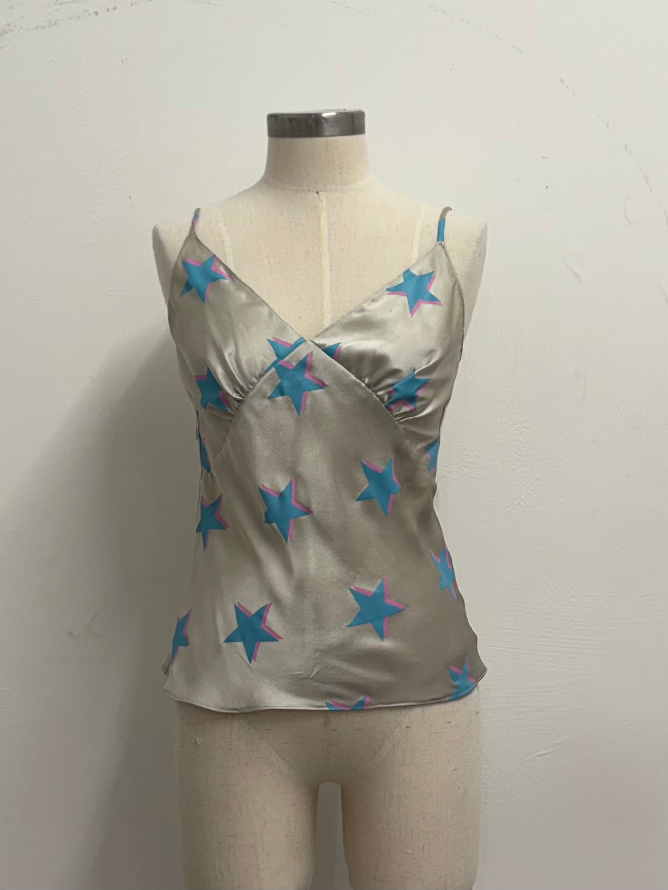 100% SILK STAR PRINT CAMISOLE SIZE SMALL