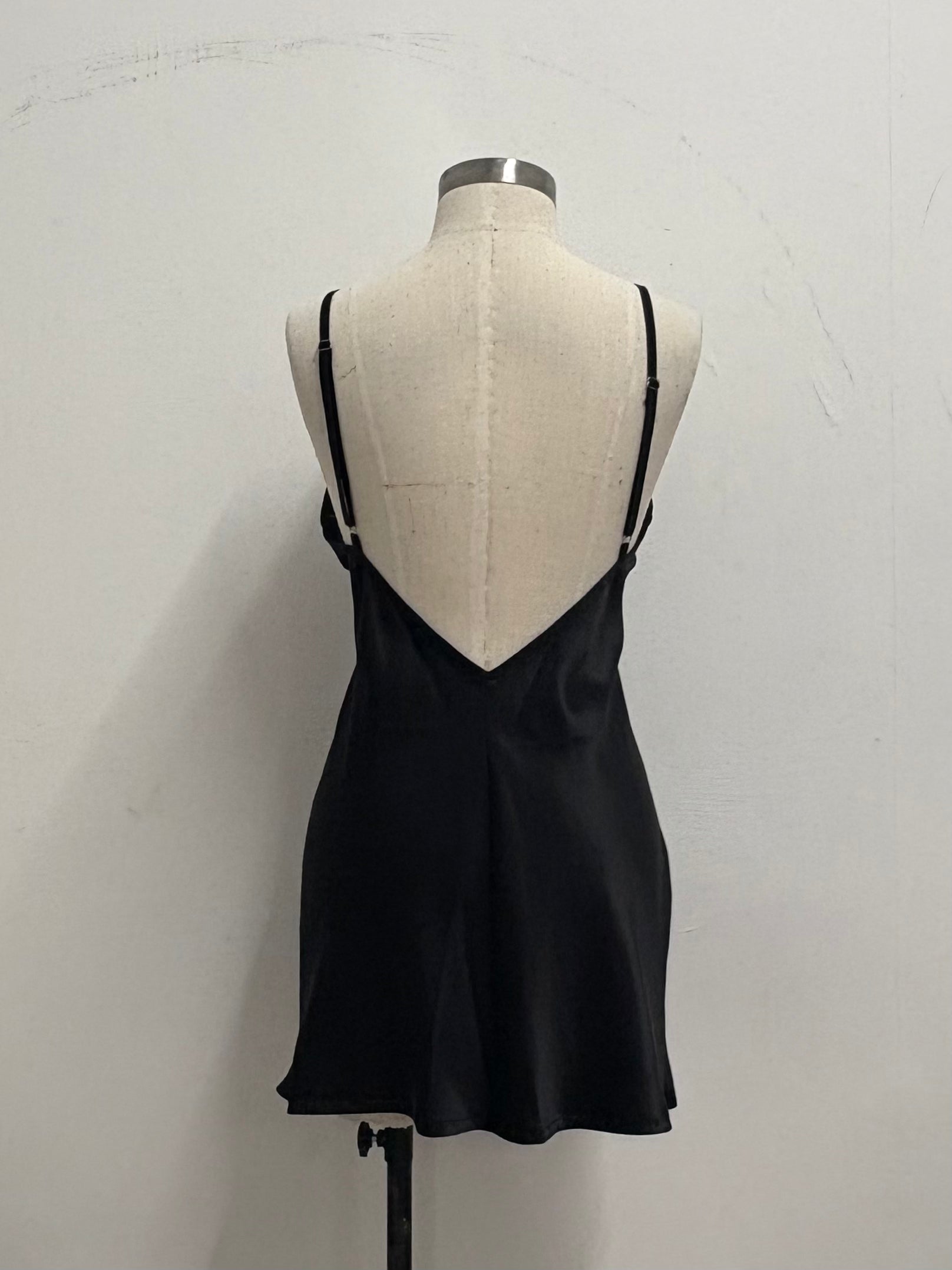 BLACK 100% SILK DRESS WITH BEADING