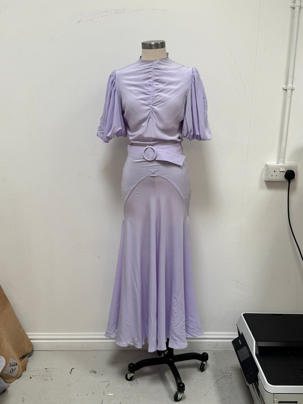 SAMPLE SALE - SILK BIAS CUT GOWN WITH BELT - XS/S