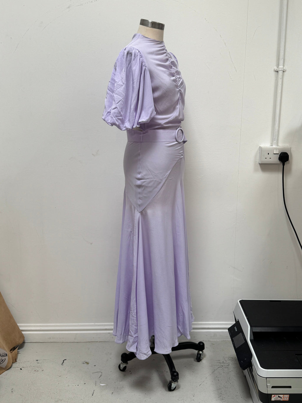 SAMPLE SALE - SILK BIAS CUT GOWN WITH BELT - XS/S