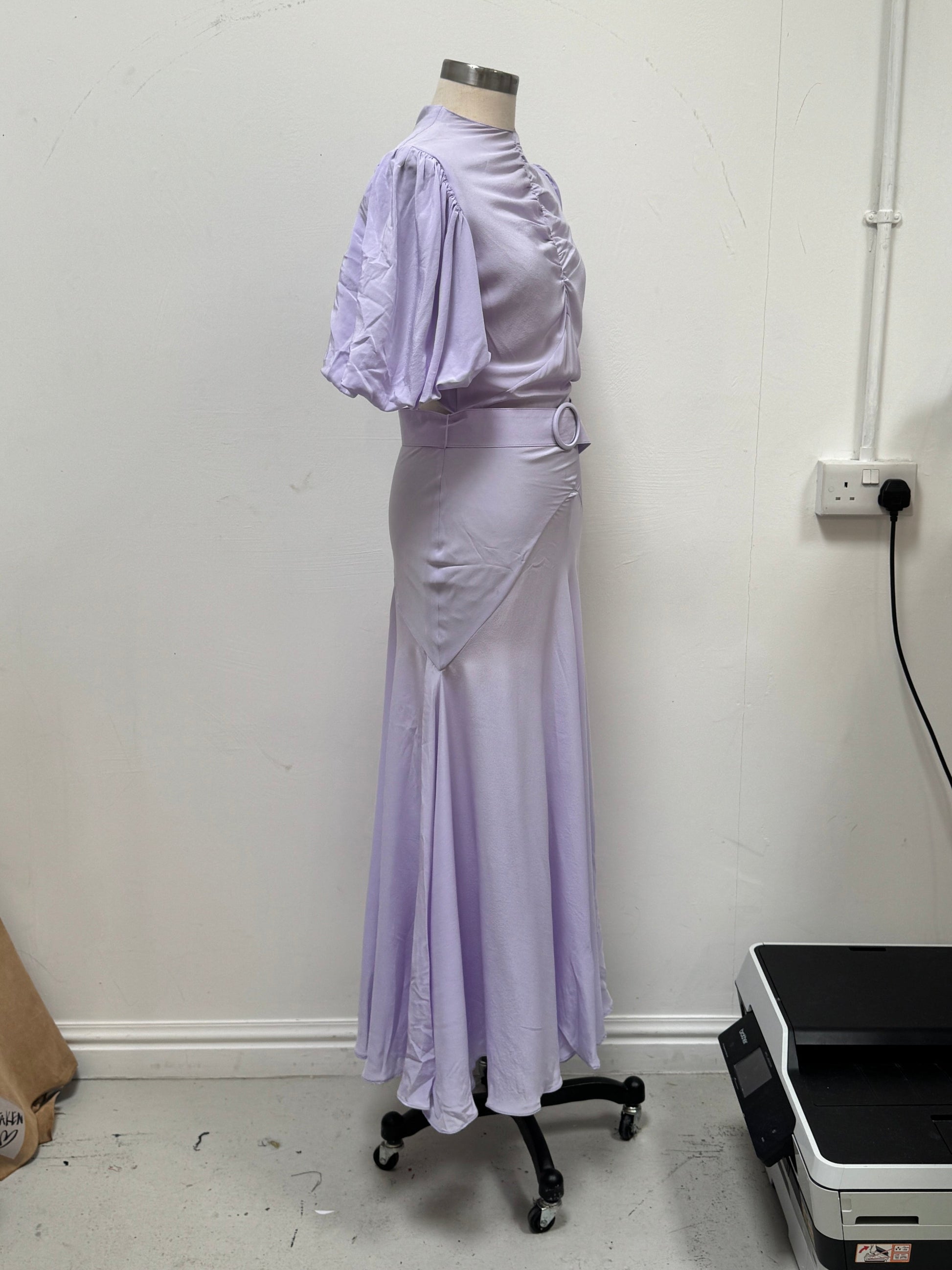 SAMPLE SALE - SILK BIAS CUT GOWN WITH BELT - XS/S