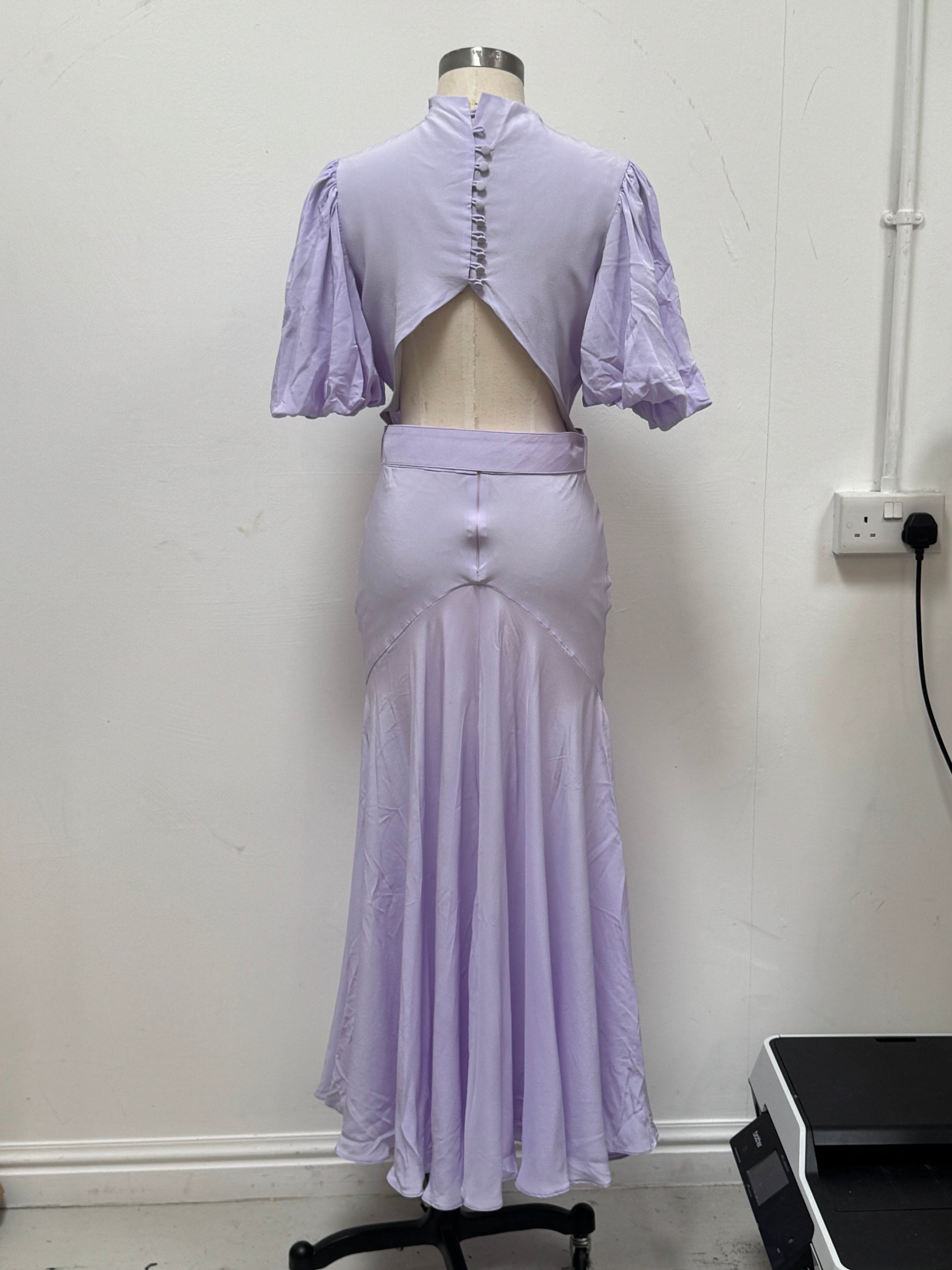SAMPLE SALE - SILK BIAS CUT GOWN WITH BELT - XS/S