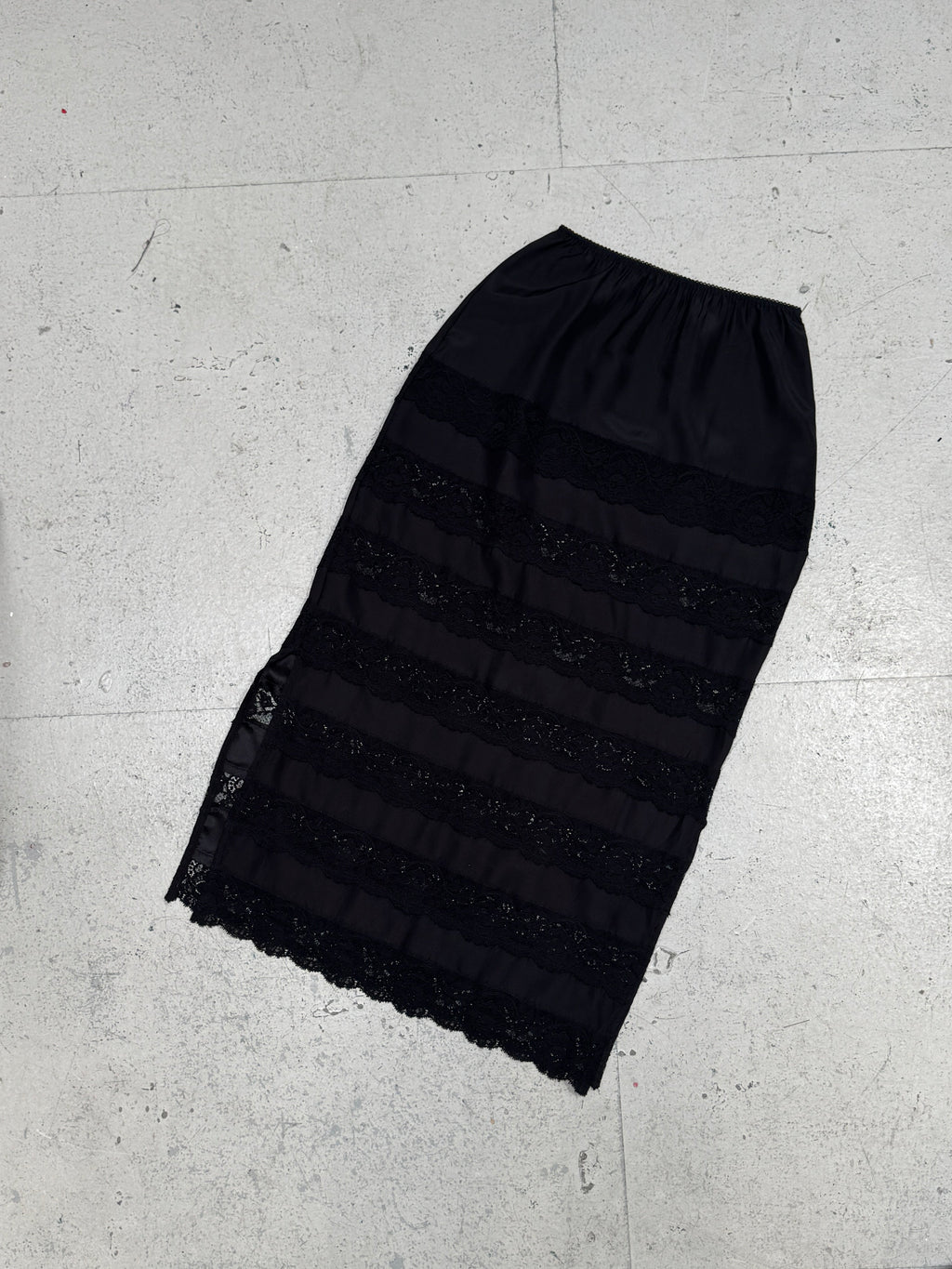 SAMPLE SALE - SILK SLIP SKIRT WITH LACE XS/S