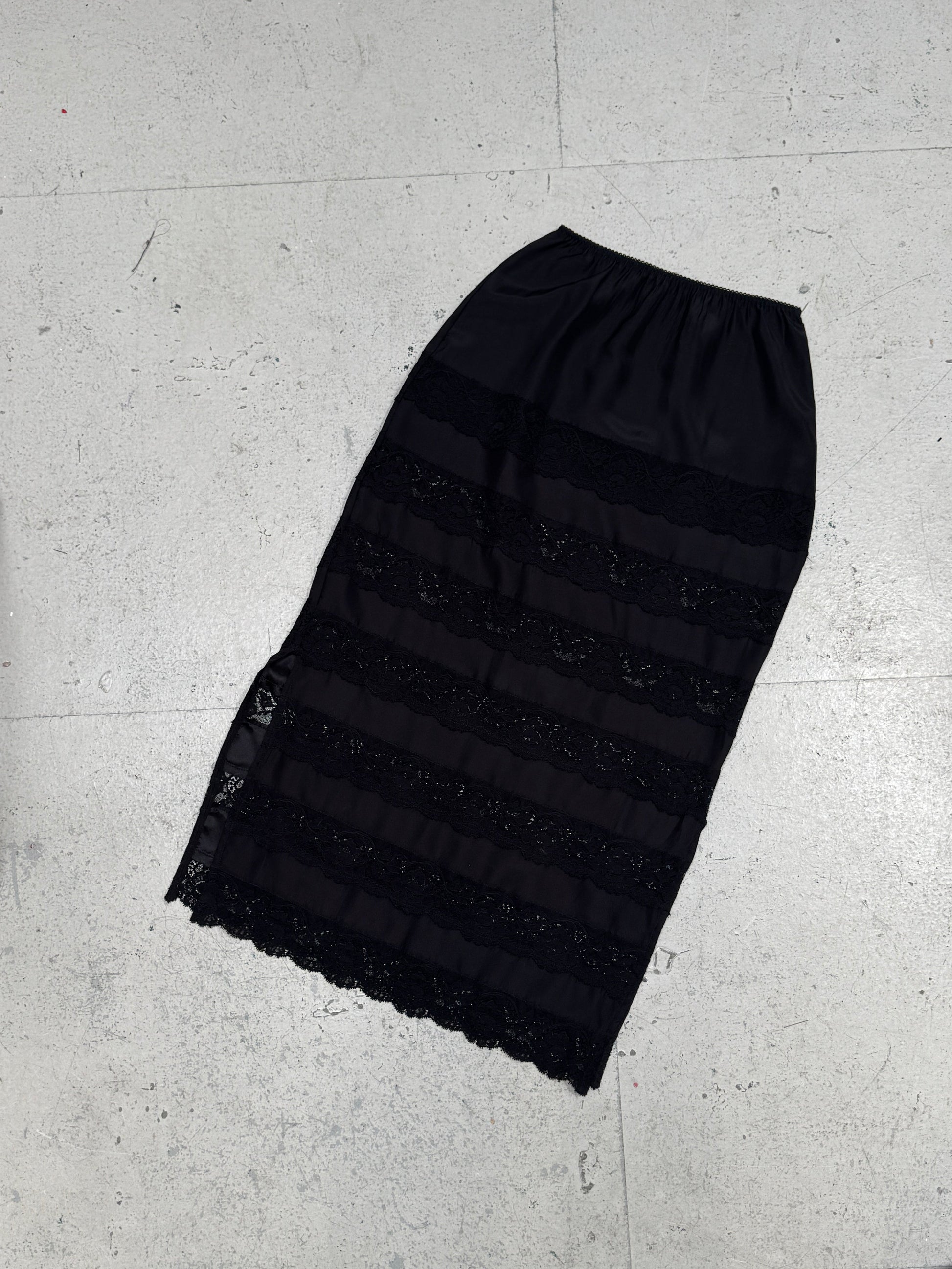 SAMPLE SALE - SILK SLIP WITH FRENCH LACE XS/S