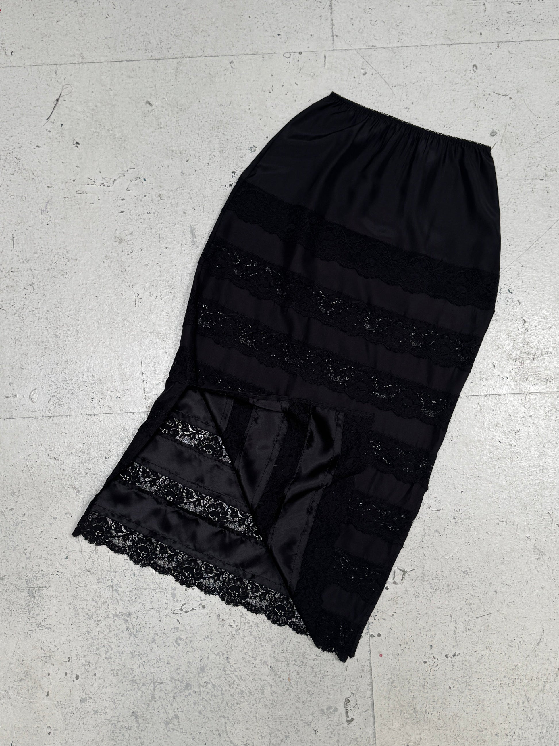 SAMPLE SALE - SILK SLIP WITH FRENCH LACE XS/S