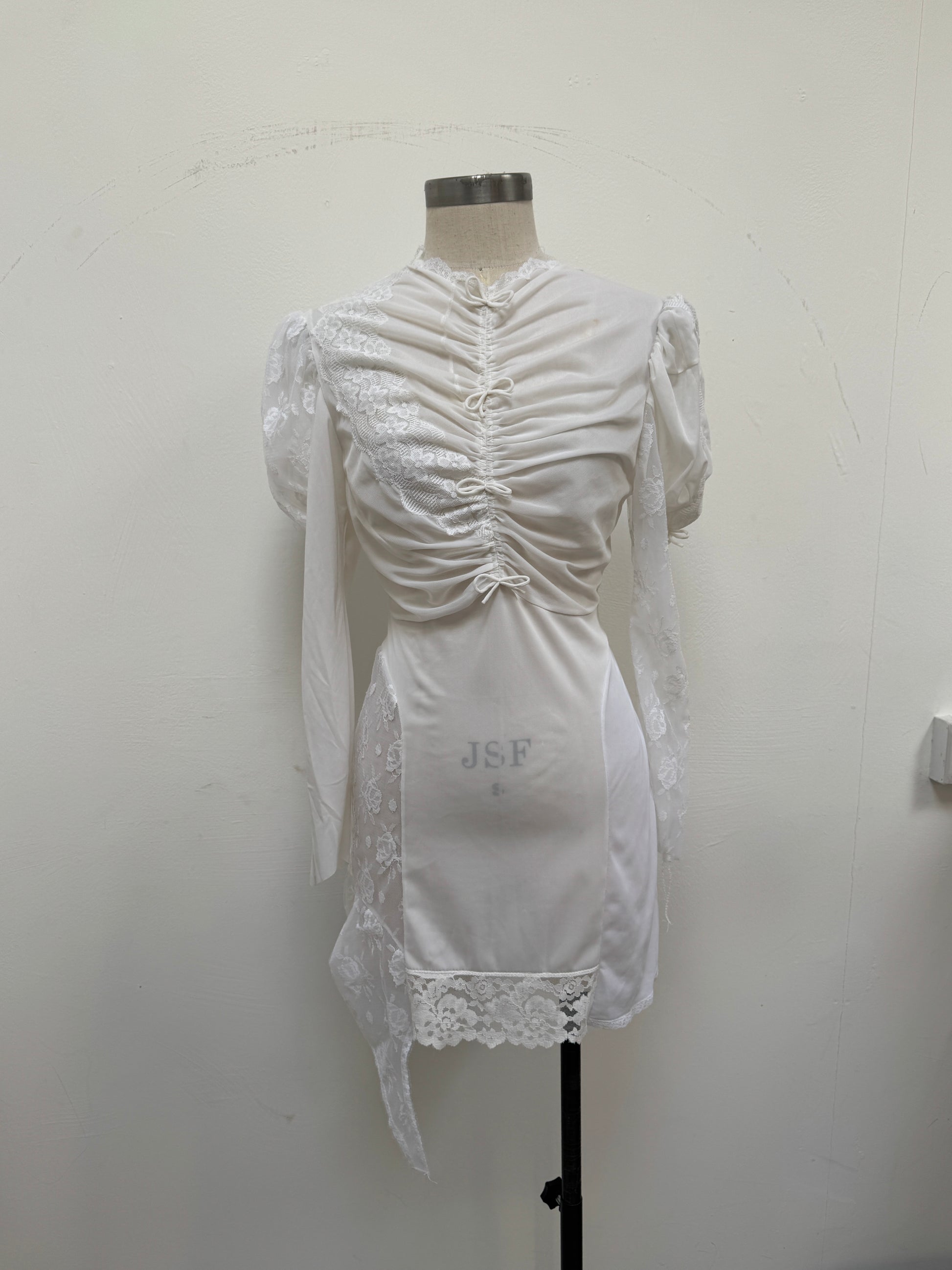 SAMPLE SALE - UPCYCLED SLIP MINI DRESS S