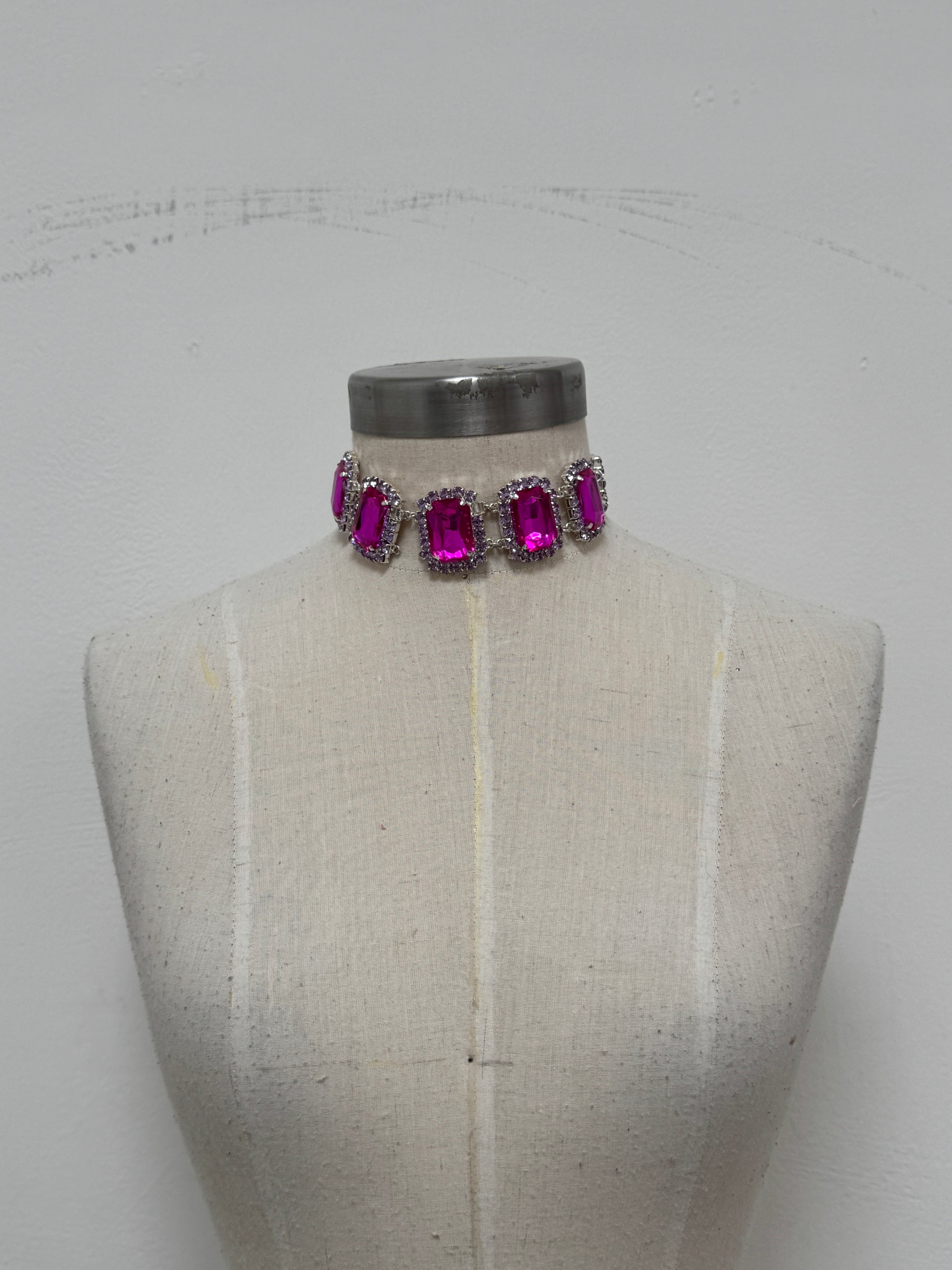 SAMPLE SALE - RHINESTONE CHOKER (PINK)