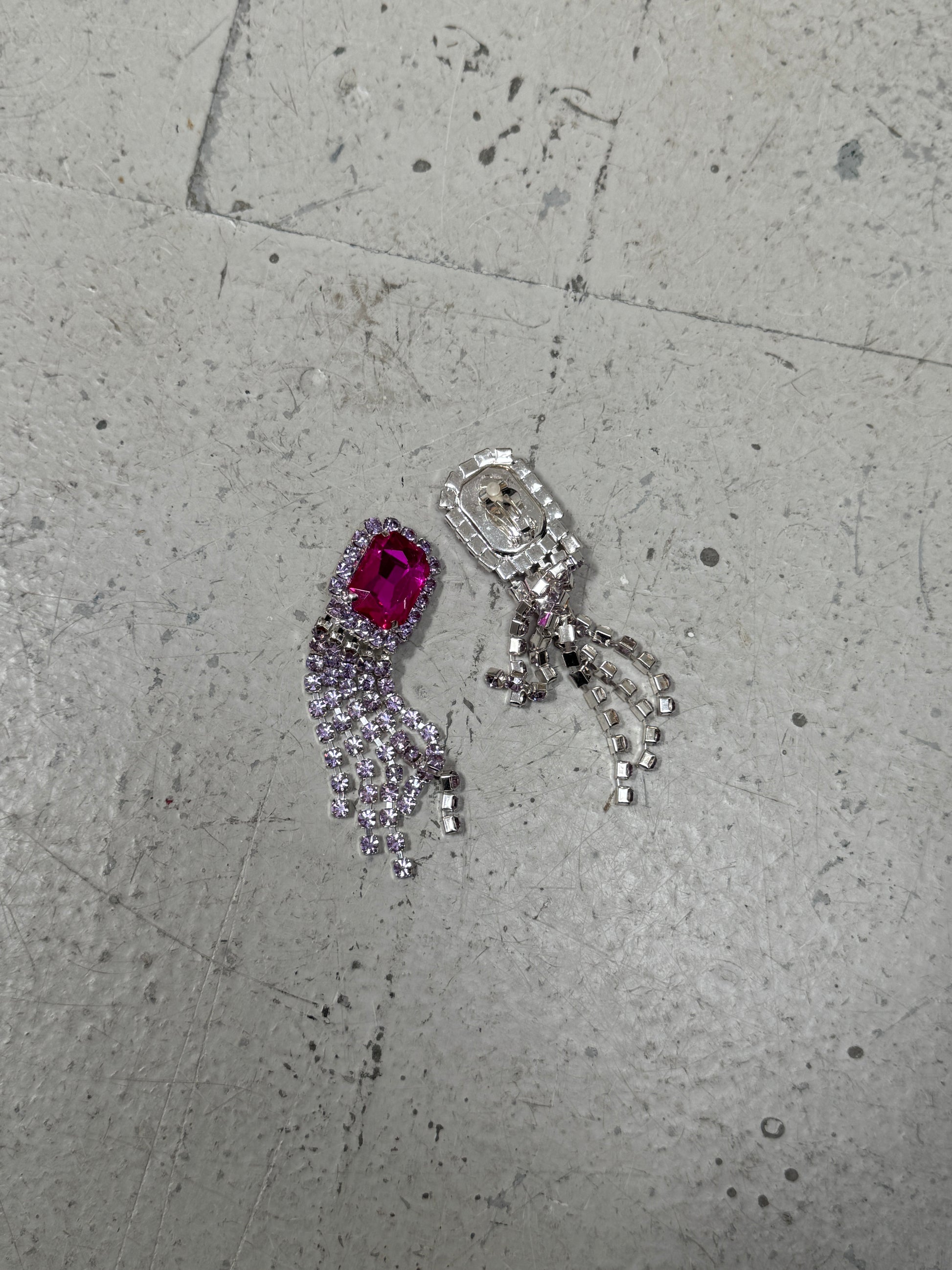 SAMPLE SALE - RHINESTONE EARRINGS (PINK)