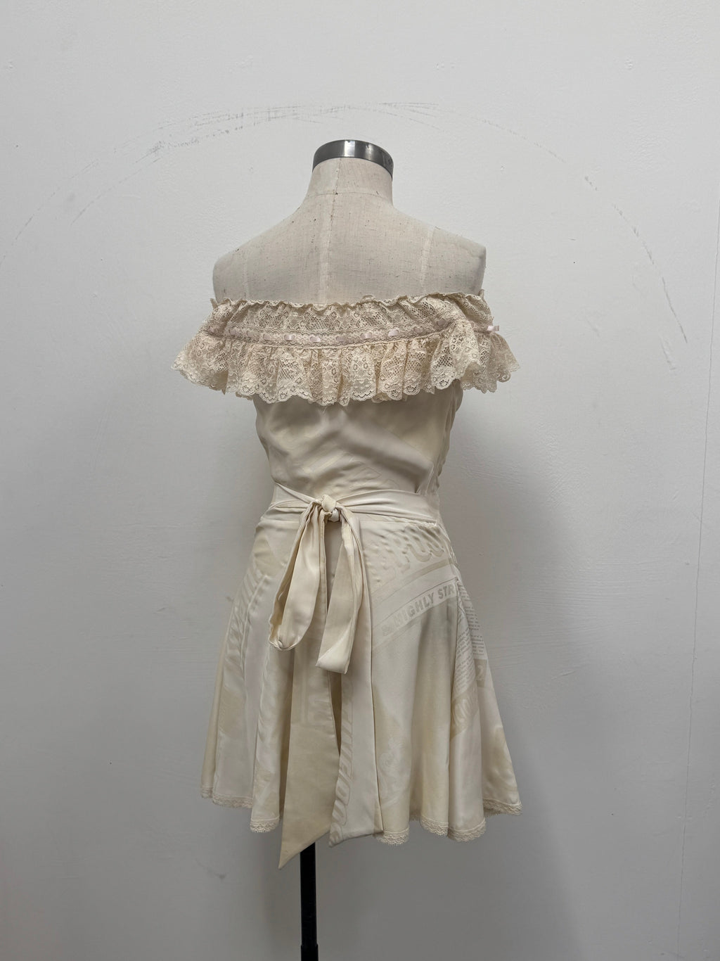 SAMPLE SALE - SILK NEWSPAPER PRINT DRESS - XS