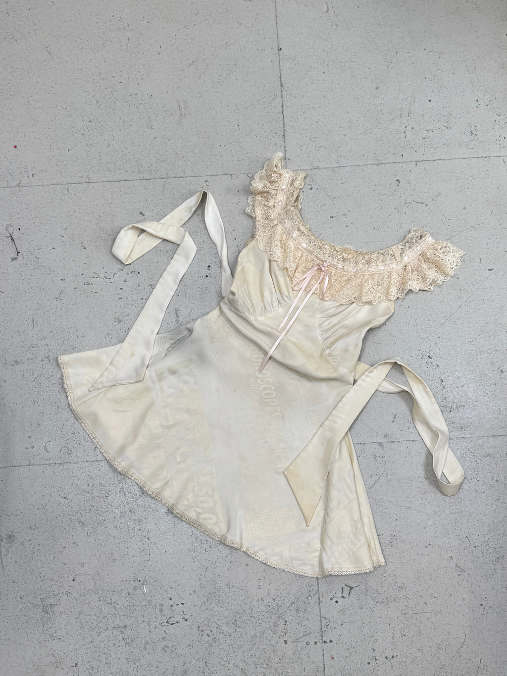 SAMPLE SALE - SILK NEWSPAPER PRINT DRESS - XS