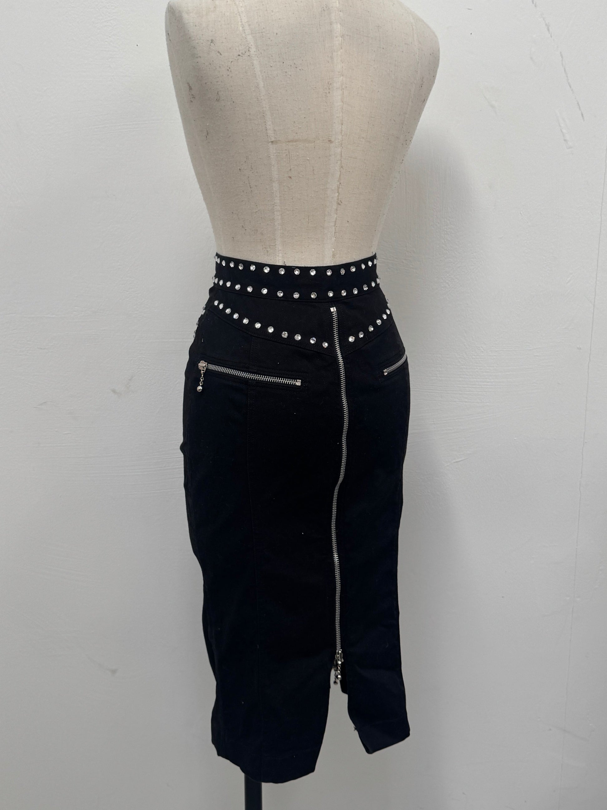 SAMPLE SALE - RHINESTONED PENCIL SKIRT XS
