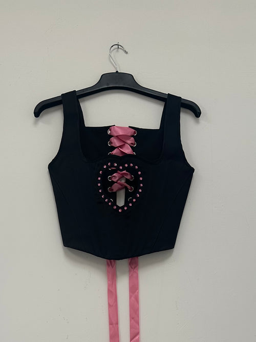 BLACK HEART CORSET - S