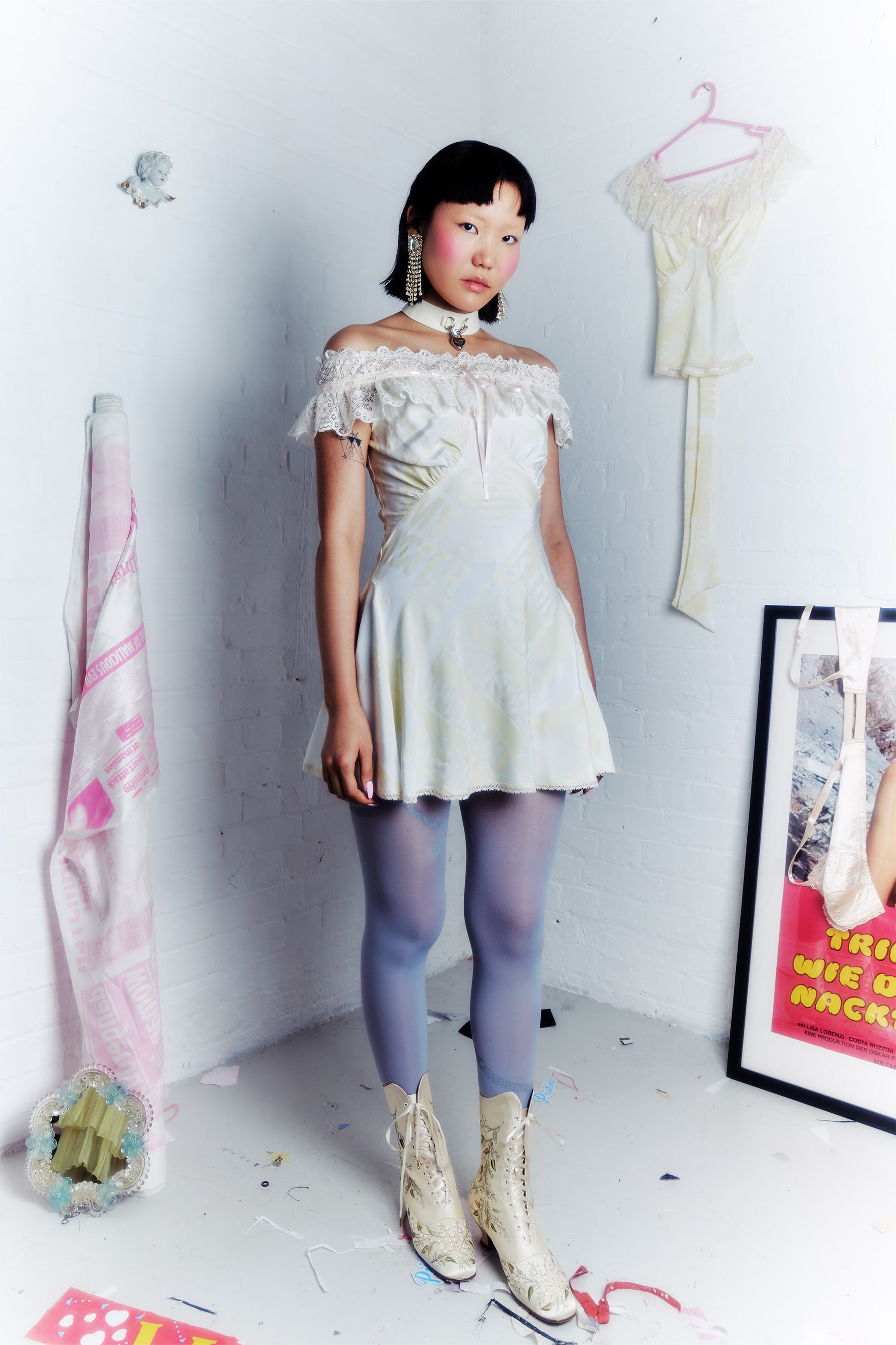 SAMPLE SALE - SILK NEWSPAPER PRINT DRESS - XS