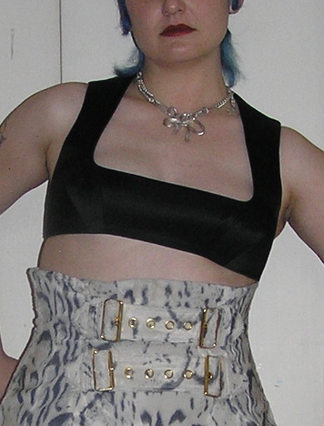 100% SILK BLACK BRALETTE TOP M