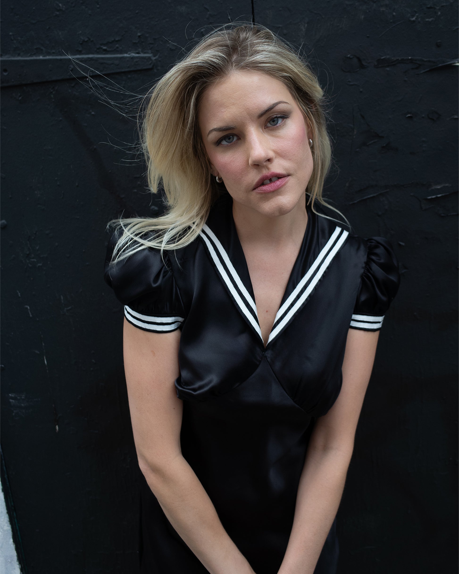 black sailor dress V Waist Sailor Dress